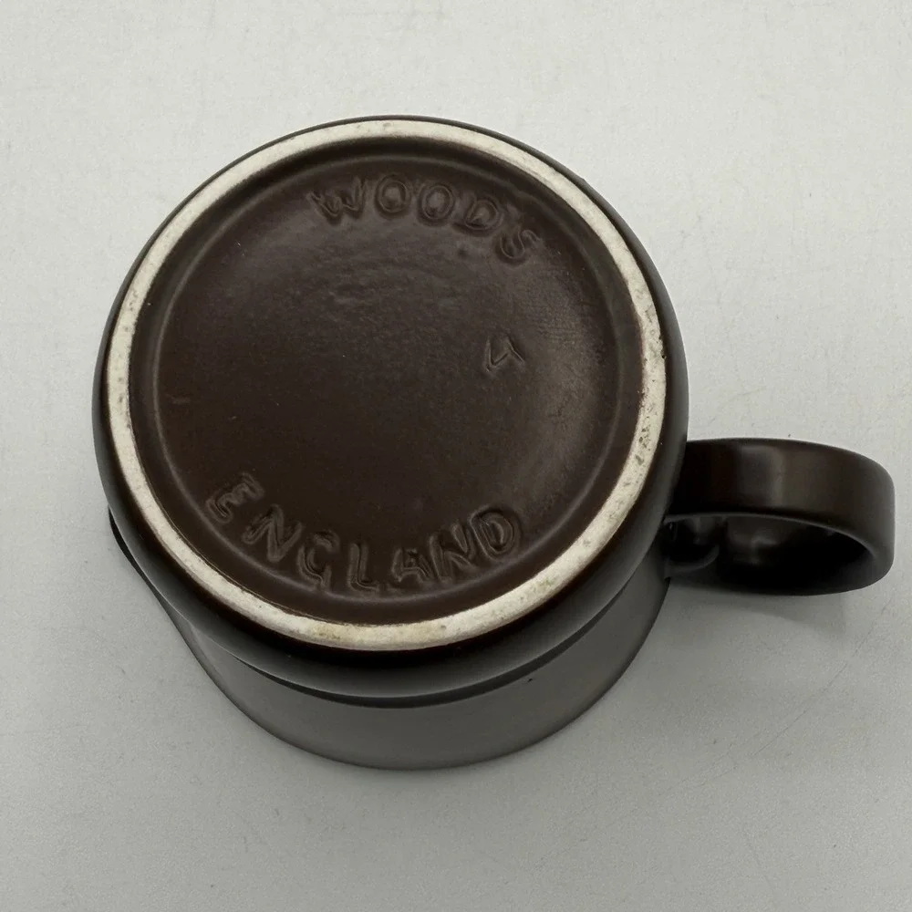 Wood‎ & Son Made In England Retro 1960's Chocolate Brown Coffee Mug Creamer Set